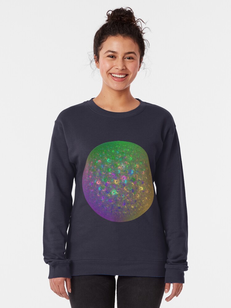 Alternate view of Planet Two #Fractal Art Pullover Sweatshirt