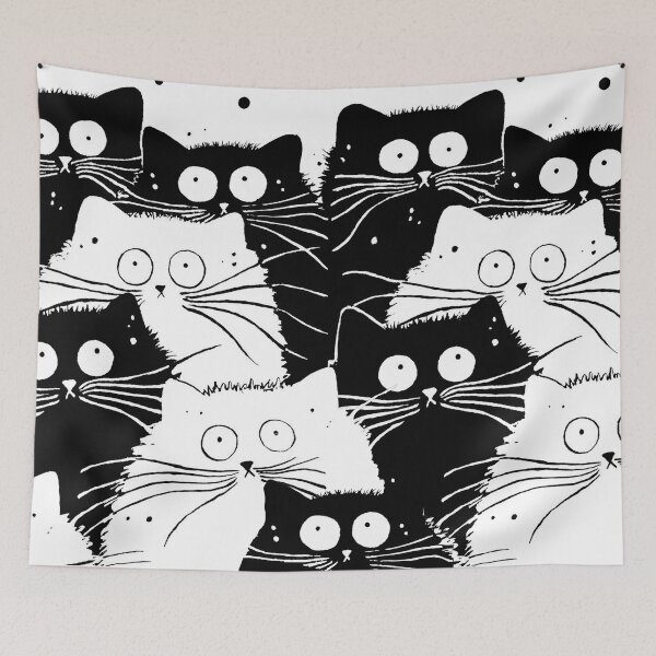 Item preview, Black cat- White Cat pattern designed and sold by Huynhdesign.