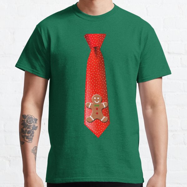 Christmas Tie with Gingerbread Man Classic T-Shirt