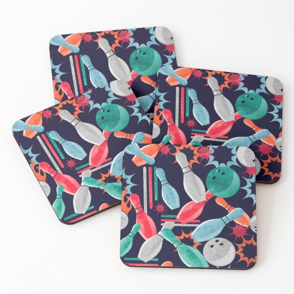 Item preview, Vintage Watercolor bowling seamless pattern designed and sold by Landesign.