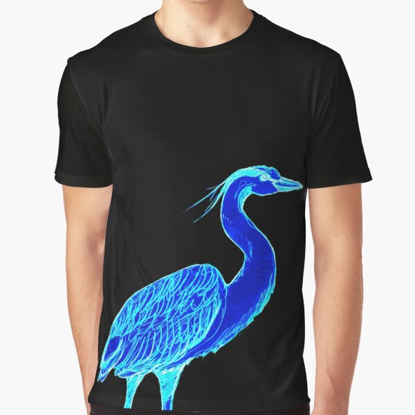 Blue Heron - Bright Invert Graphic T-Shirt