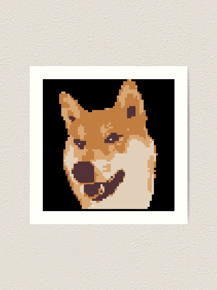 Pixel art dog character design shiba em