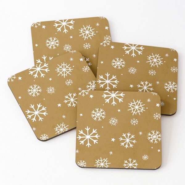 Item preview, Let it snow gold pattern designed and sold by MaiZephyr.