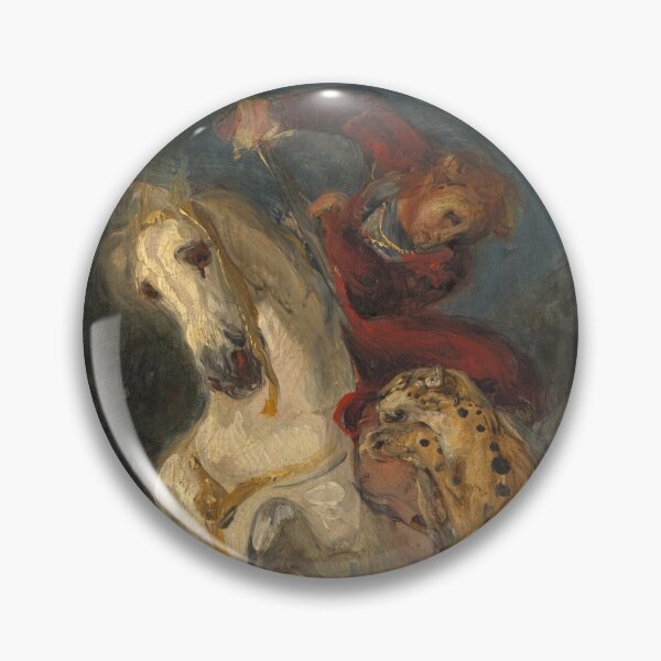 Item preview, Rider Attacked by a Jaguar (Delacroix) designed and sold by ArtHistorical.