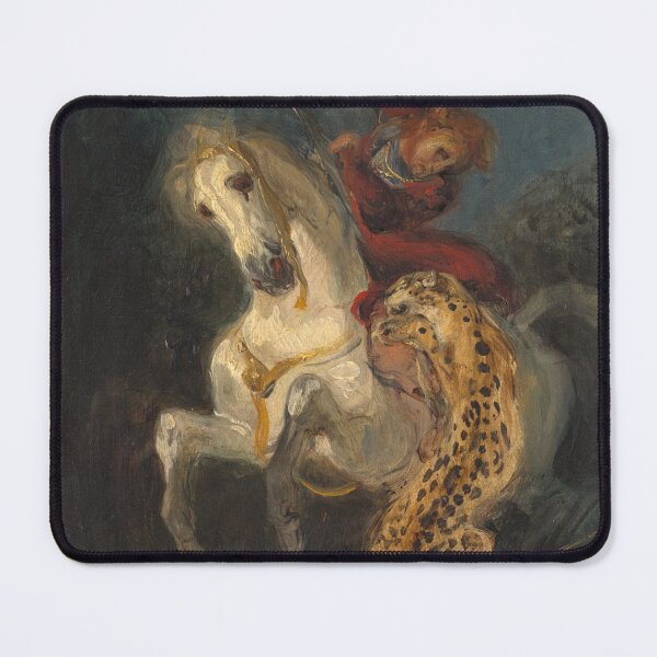 Item preview, Rider Attacked by a Jaguar (Delacroix) designed and sold by ArtHistorical.