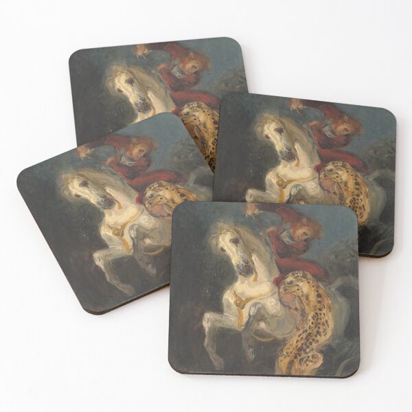 Item preview, Rider Attacked by a Jaguar (Delacroix) designed and sold by ArtHistorical.