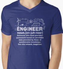 Camiseta para hombre de cuello en v Funny Engineer Definition