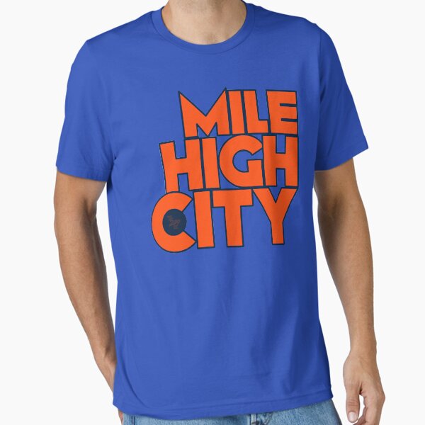 Mile High City Typography - Orange And Blue Essential T-Shirt