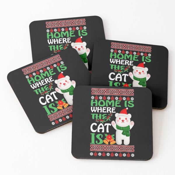 Item preview, Home Is Where The Cat Is Funny Ugly Christmas Design - Meowy Catmas designed and sold by AR Studios.