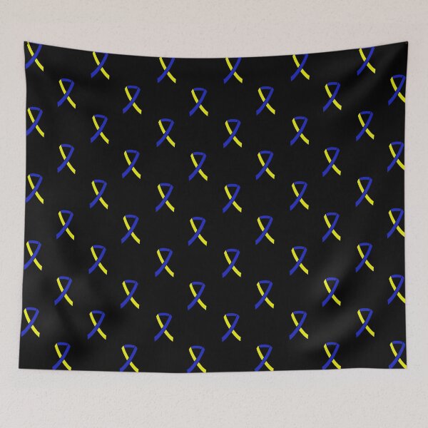 Item preview, Down Syndrome Awareness Ribbon Black Background designed and sold by KTCreativeSide.