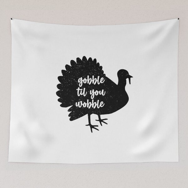 Item preview, Thanksgiving Turkey Silhouette Gobble Til You Wobble designed and sold by EstelleStar.