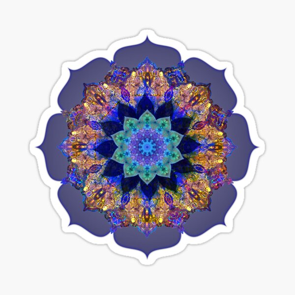 Mandala, Mystical New Age Art in Shades of Purple and Gold Sticker