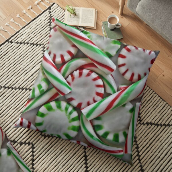 Peppermint Mess - Christmas Candy Art Floor Pillow