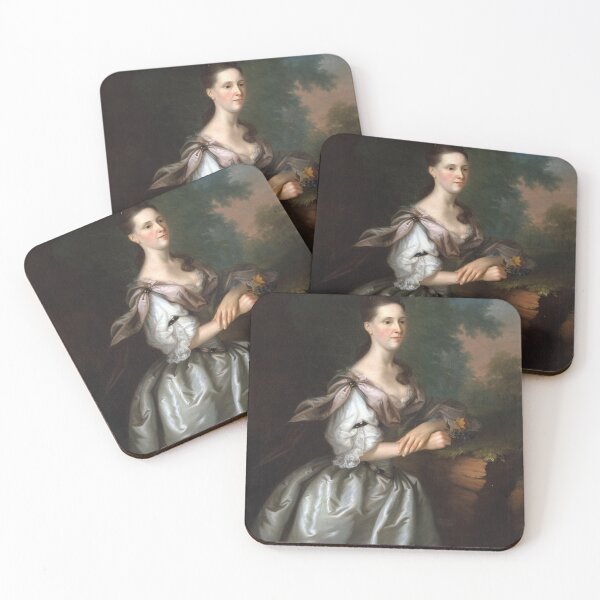 Artikelvorschau, Mrs. Samuel Cutts des Künstlers Joseph Blackbur Vintage Mode Seidenkleid antikes Ölgemälde Rokoko Barock entworfen und verkauft von Novel-ty.
