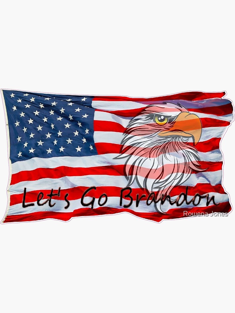 3×8 inch USA Flag Let's Go Brandon Bumper Sticker – American Vinyl