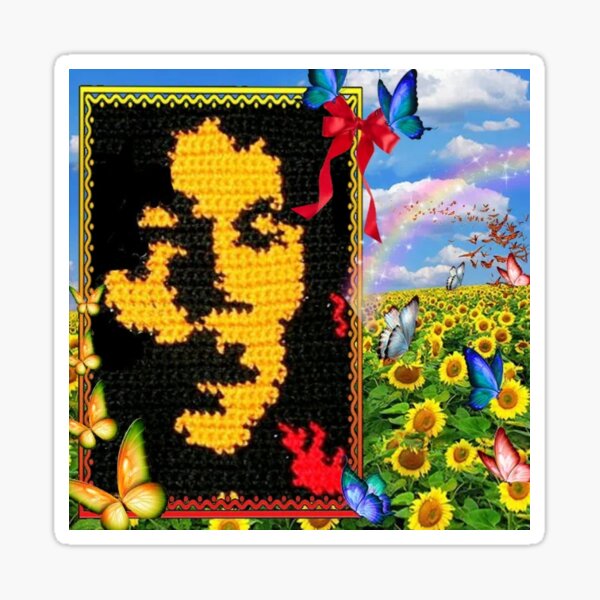 Bob Marley Crochet Portrait Sticker