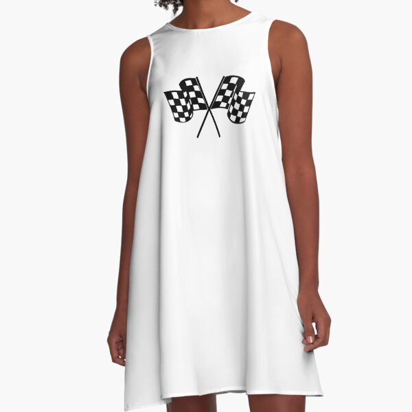 Checkered Flags - Cool Helmet Motorcycle Or Car Bumper Racing A-Line Dress