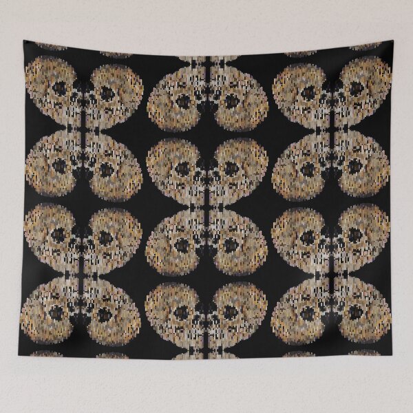 Item preview, Abstract Skulls Reflections Glitch Goth Kaleidoscope reflection designed and sold by MOP-tees.