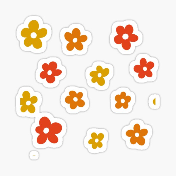 Item preview, Red orange and yellow simple flower pattern designed and sold by -Lily-Anne-.