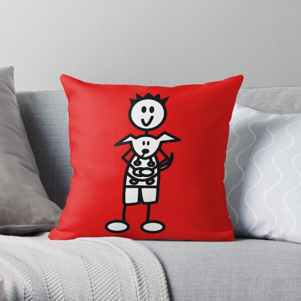The boy with the spiky hair - red Throw Pillow