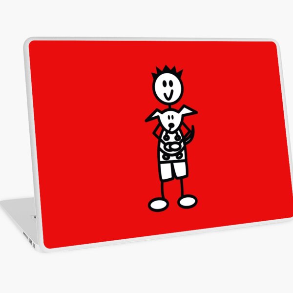 The boy with the spiky hair - red Laptop Skin