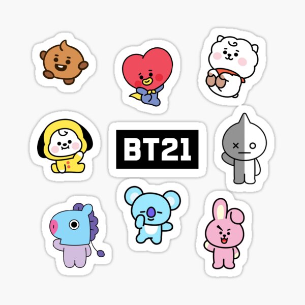 Bt21 Characters Pattern Style Sticker