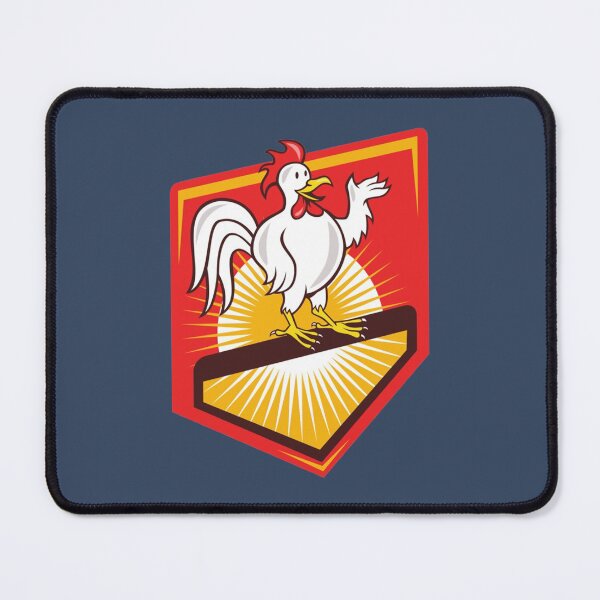 Item preview, Rooster Cockerel Waving Hello Shield Cartoon   designed and sold by ApplingAcres.