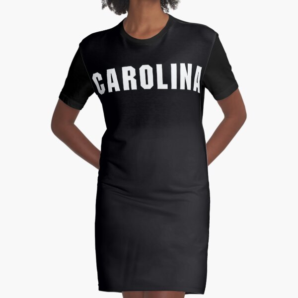 Carolina Panthers Women V-Neck T-shirt Dress Skirt Loose Short Sleeve  Sundress