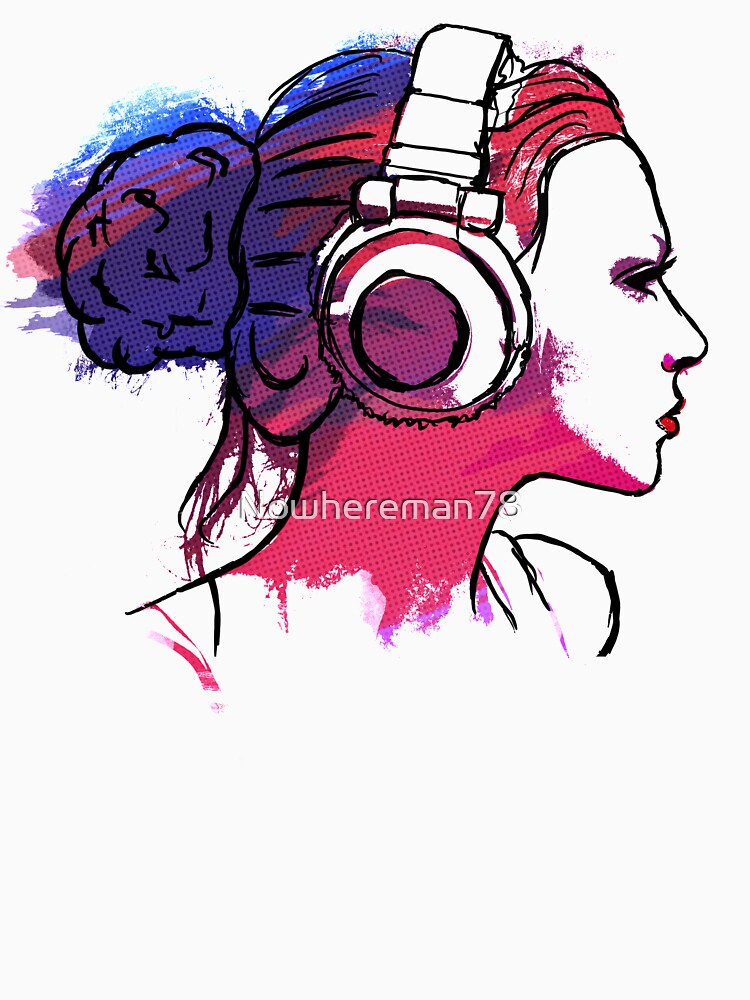 "Girl with headphones" Tshirt by Nowhereman78 Redbubble music t