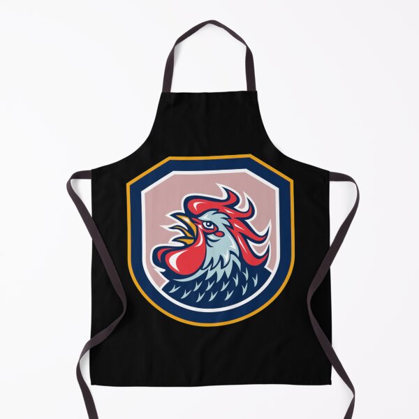 Item preview, Rooster Cockerel Crowing Shield Retro designed and sold by ApplingAcres.