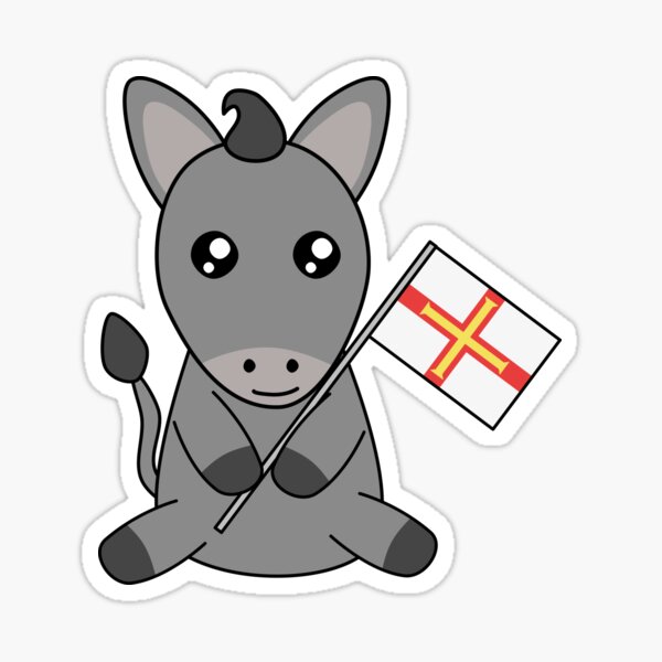 Item preview, Guernsey Donkey Waving Guernsey Flag designed and sold by cashewdays.