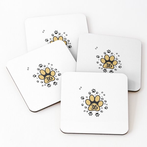 Item preview, Cute animal paw prints with number 36 - numbers designed and sold by MadandMean.