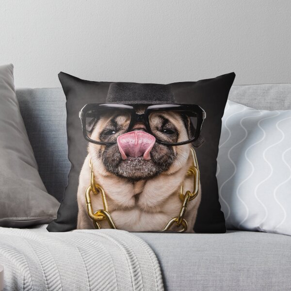 The Pug Life - RUN PUG Throw Pillow
