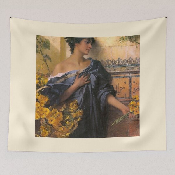Item preview, Woman with basket of flowers designed and sold by Bellathewilde.