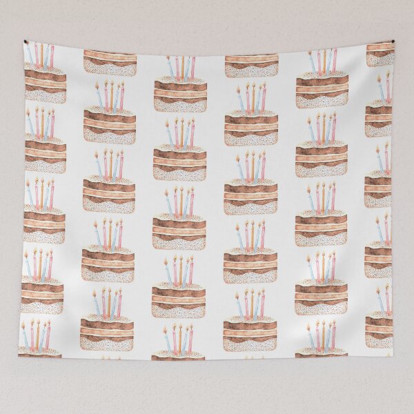 Item preview, Birthday cake hand-drawn with watercolor paints. For your designs. designed and sold by Trilisti.