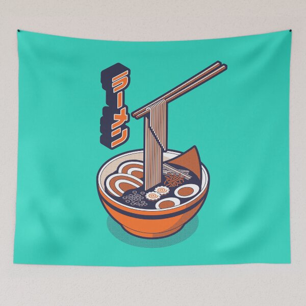 Item preview, Ramen Isometric - Aqua Orange designed and sold by VoodooCircus.