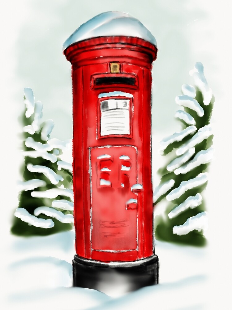 Thumbnail 3 of 3, Scarf, Snowy Pillar Box designed and sold by Rasendyll.
