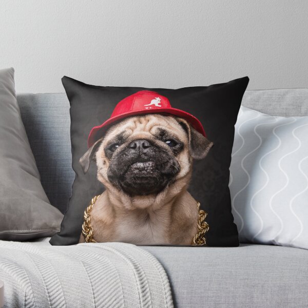 The Pug Life - LL Cool Pug Throw Pillow