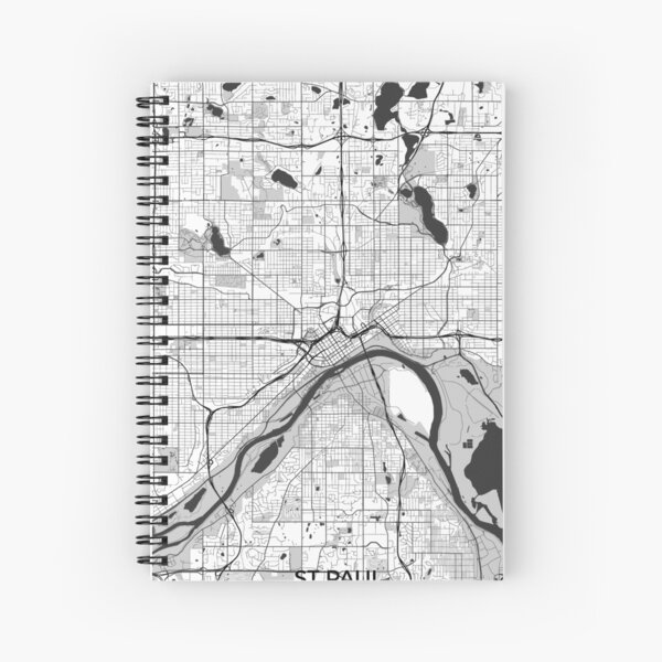 St Paul Map Gray Spiral Notebook
