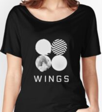 BTS Wings Logo (Black) Women's Relaxed Fit T-Shirt