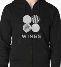 BTS Wings Logo (Black) Zipped Hoodie