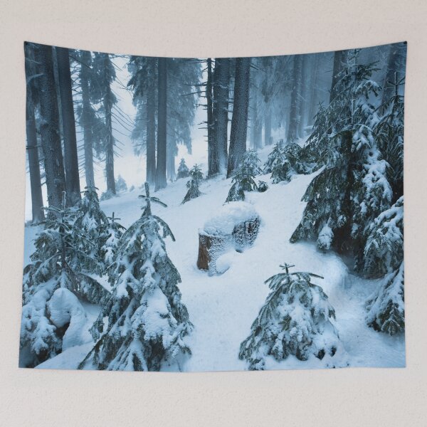 Item preview, Pine Tree Fur Trees Covered With Snow winter forest designed and sold by JTS STORE.