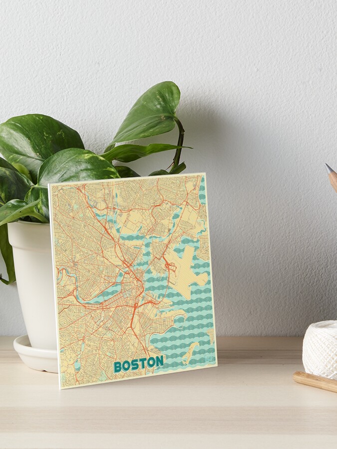 Boston Red Sox Vintage Canvas Map – Retro League Art