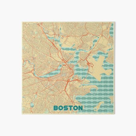 Boston Map Retro Art Board Print