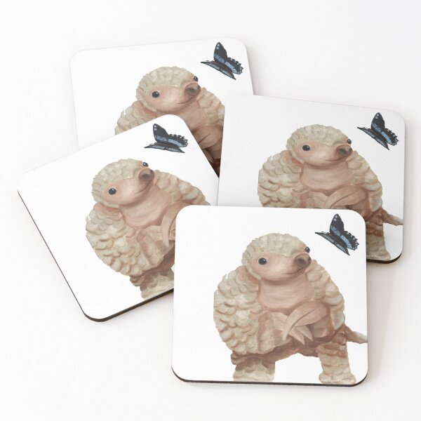 Item preview, Pangolin and Butterfly - Cute Oil Painting designed and sold by Art by Kathleen Stuart.