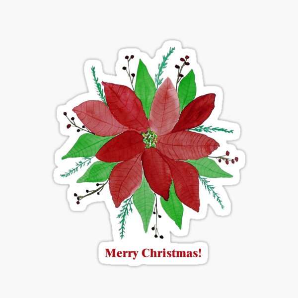 Merry Christmas Card Sticker