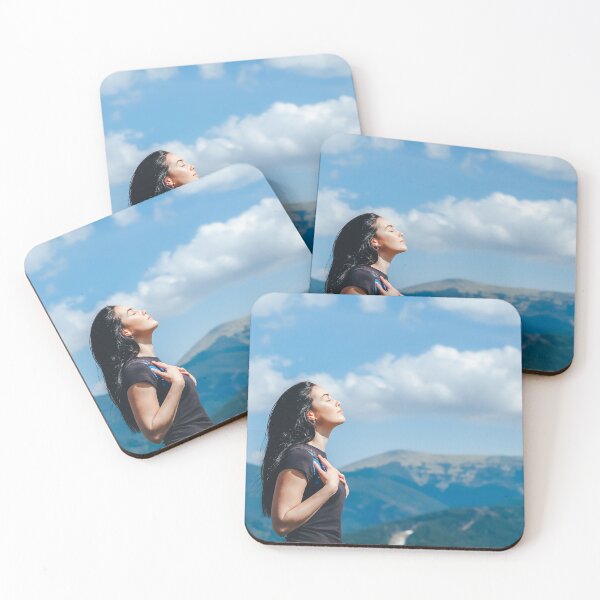Item preview, Brunette Girl Top Mountain Enjoying Fresh Air designed and sold by JTS STORE.