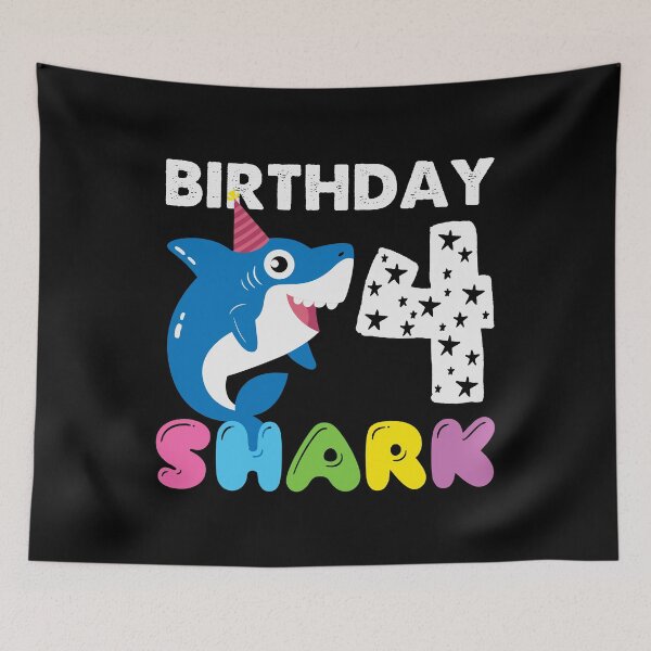 Item preview, 4th Year Birthday Shark designed and sold by DAFIN.
