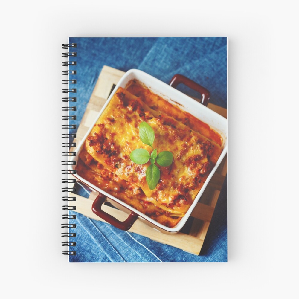 "Italian Food. Lasagna plate." Spiral Notebook for Sale by dariazu
