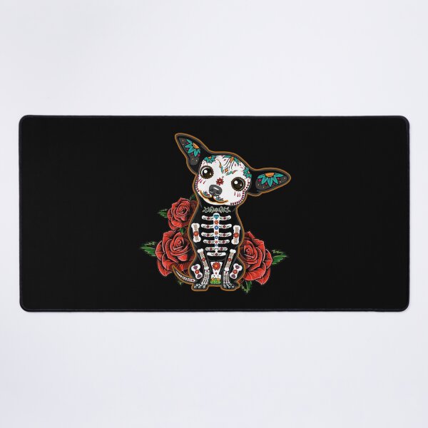 Item preview, Chihuahua dia de los muertos day of the dead Dog sugar skull designed and sold by Gabeshaffer.